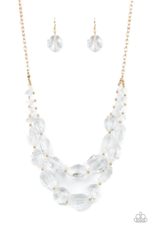 Paparazzi ♥ Icy Illumination - Gold ♥ Necklace