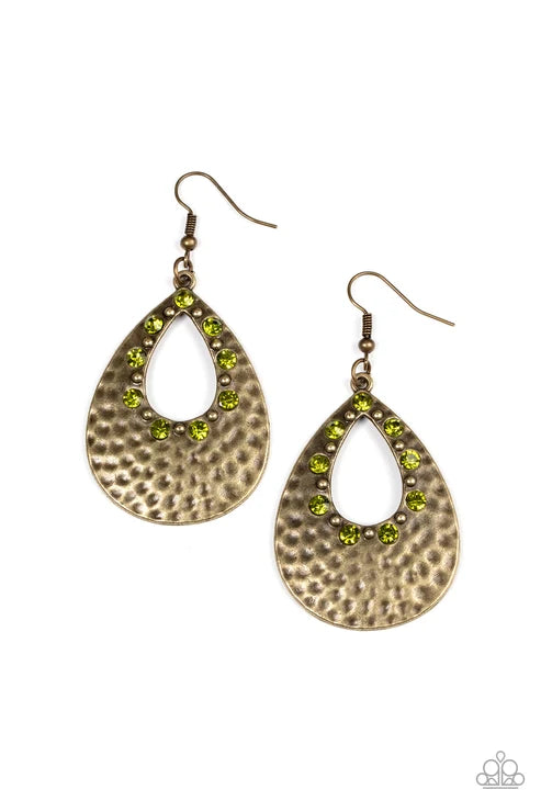 Paparazzi ♥ Terraform Twinkle - Green ♥ Earrings