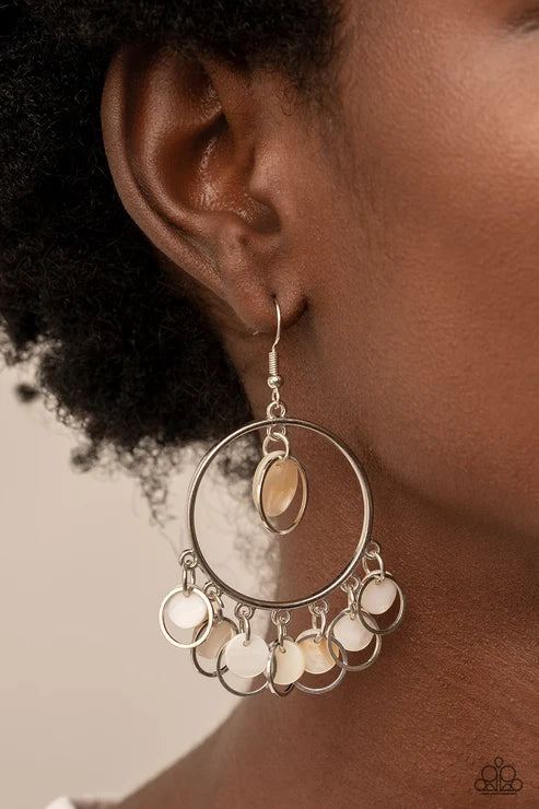 Paparazzi ♥ Cabana Charm - White ♥ Earrings