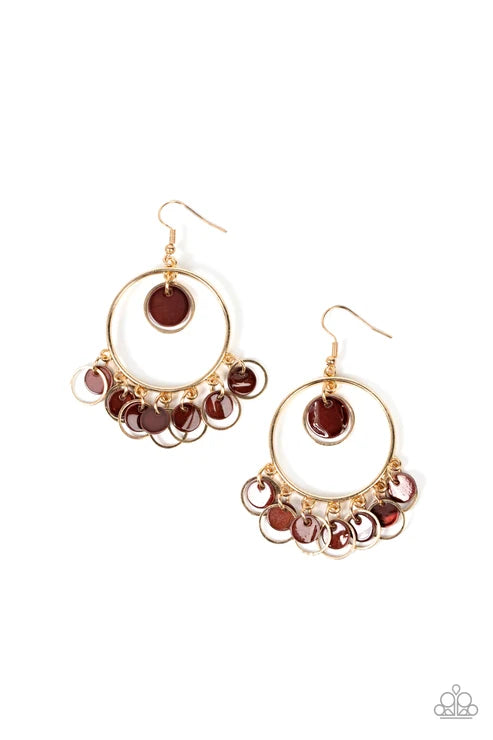 Paparazzi ♥ Cabana Charm - Brown ♥ Earrings