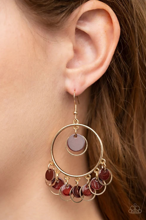 Paparazzi ♥ Cabana Charm - Brown ♥ Earrings
