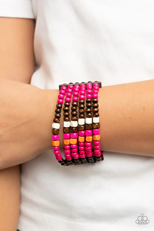 Paparazzi ♥ Dive into Maldives - Pink ♥ Bracelet