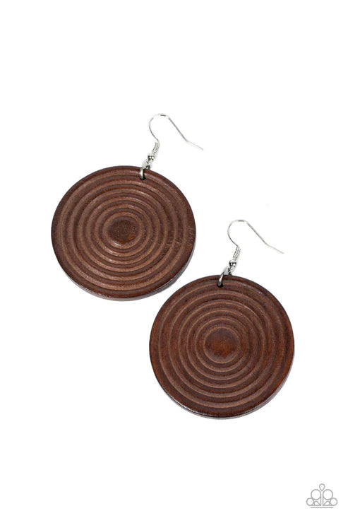 Paparazzi ♥ Caribbean Cymbal - Brown ♥ Earrings
