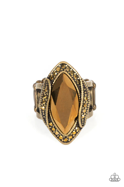 Paparazzi ♥ Let Me Take a REIGN Check - Brass ♥ Ring