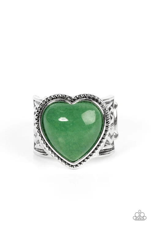 Paparazzi ♥ Stone Age Admirer - Green ♥ Ring