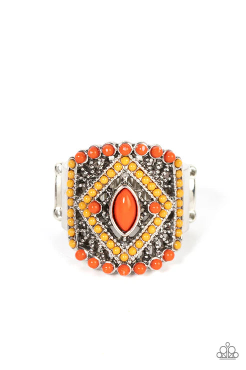 Paparazzi ♥ Amplified Aztec - Orange ♥ Ring