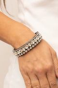 Paparazzi ♥ Mega Megawatt - Black ♥ Bracelet