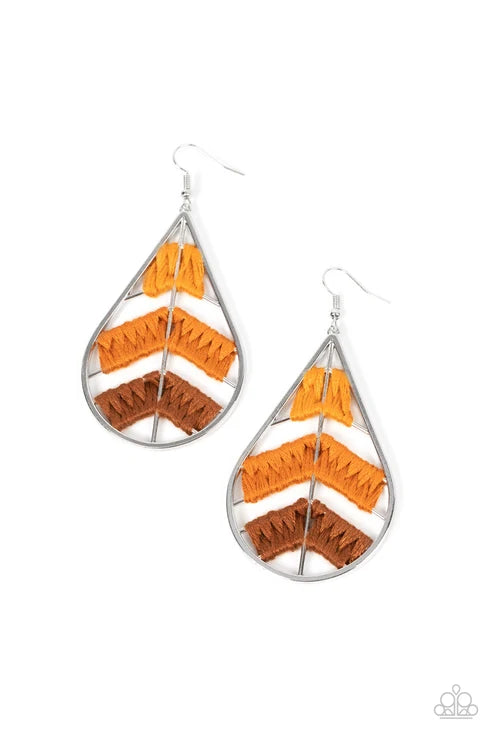 Paparazzi ♥ Nice Threads - Orange ♥ Earrings