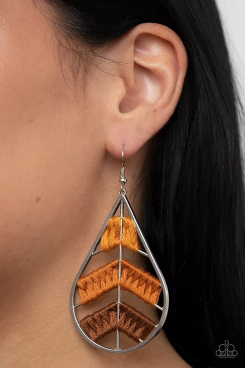 Paparazzi ♥ Nice Threads - Orange ♥ Earrings
