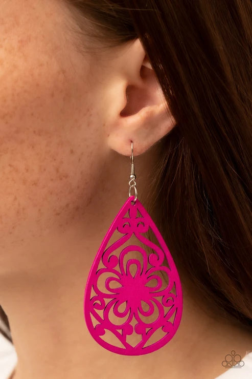 Paparazzi ♥ Marine Eden - Pink ♥ Earrings