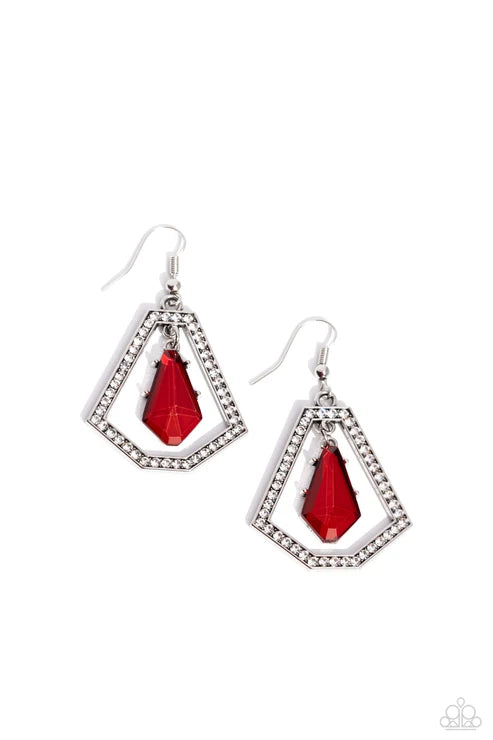 Paparazzi ♥ Poshly Photogenic - Red ♥ Earrings