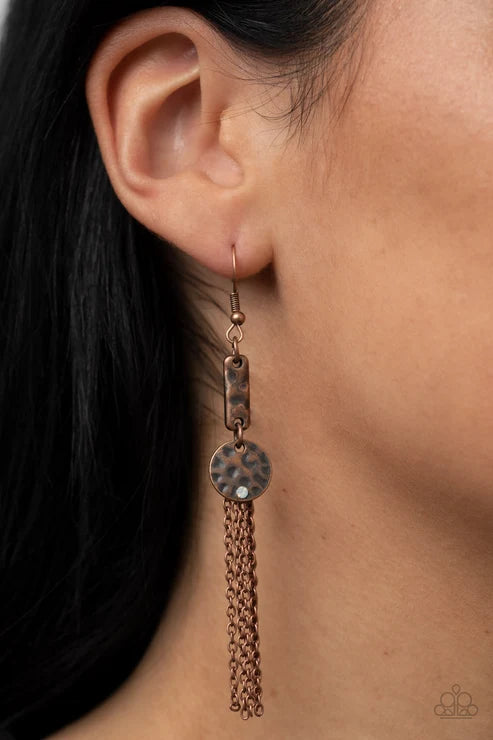 Paparazzi ♥ Twinkle Twinkle Little Trinket - Copper ♥ Earrings