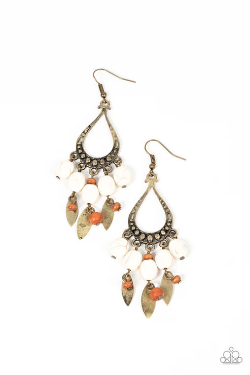 Paparazzi ♥ Adobe Air - Brass ♥ Earrings