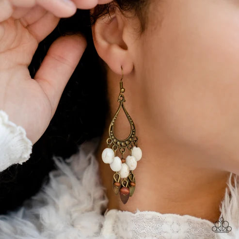 Paparazzi ♥ Adobe Air - Brass ♥ Earrings