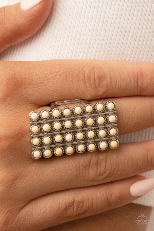 Paparazzi ♥ Pack Your SADDLEBAGS - White ♥ Ring