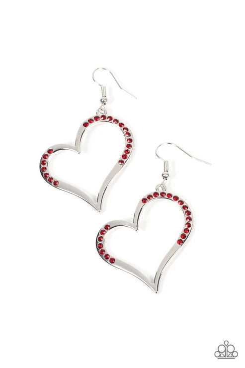 Paparazzi ♥ Tenderhearted Twinkle - Red ♥ Earrings