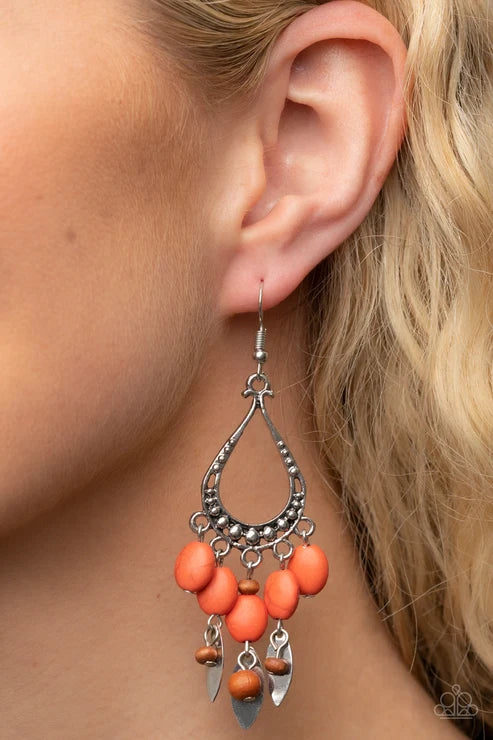 Paparazzi ♥ Adobe Air - Orange ♥ Earrings