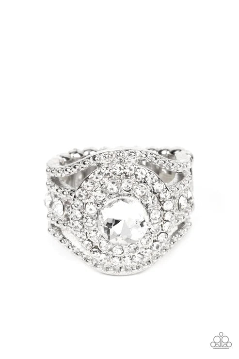Paparazzi ♥ Understated Drama - White ♥ Ring