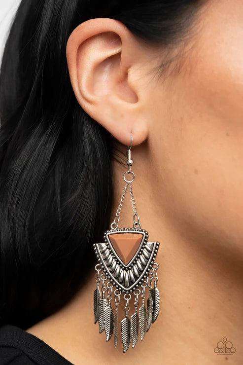 Paparazzi ♥ Shady Oasis - Brown ♥ Earrings