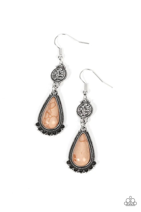 Paparazzi ♥ Montana Mountains - Brown ♥ Earrings