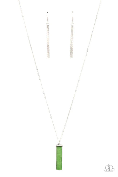Paparazzi ♥ Set in GEMSTONE - Green ♥ Necklace