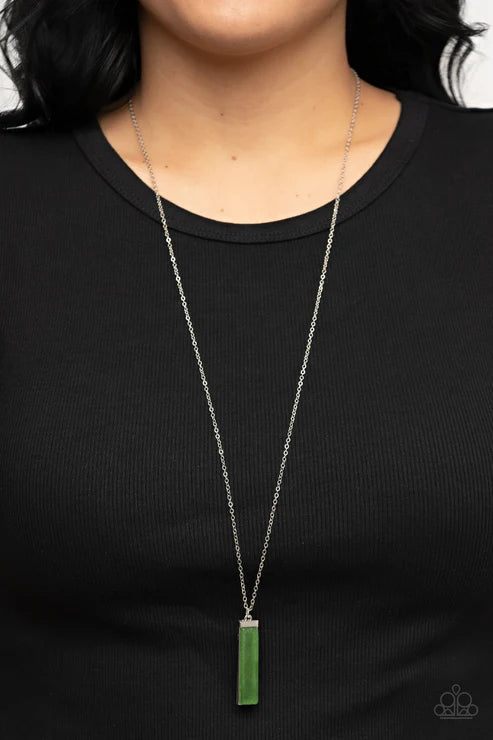 Paparazzi ♥ Set in GEMSTONE - Green ♥ Necklace
