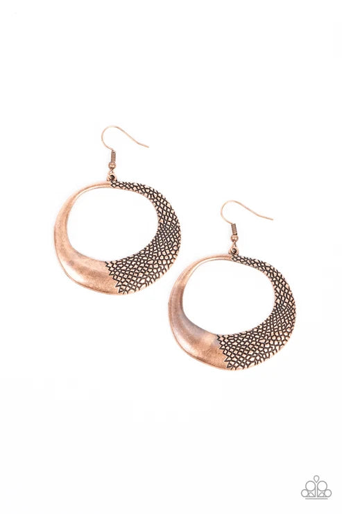 Paparazzi ♥ Downtown Jungle - Copper ♥ Earrings