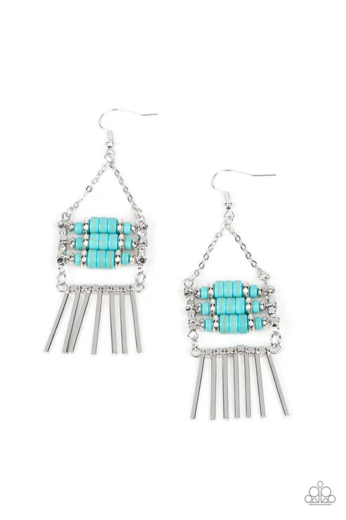 Paparazzi ♥ Tribal Tapestry - Blue ♥ Earrings