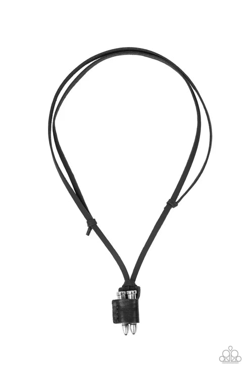 Paparazzi ♥ On the Lookout - Black ♥ Necklace