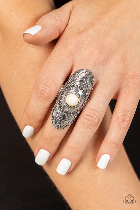 Paparazzi ♥ Rural Residence - White ♥ Ring