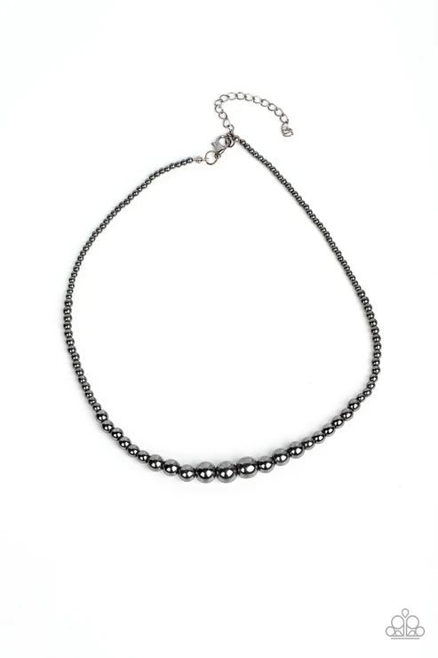 Paparazzi ♥ Beg, Borrow, or STEEL - Black ♥ Mens Necklace