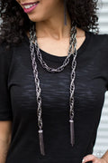 Paparazzi ♥ SCARFed for Attention - Gunmetal ♥ Necklace
