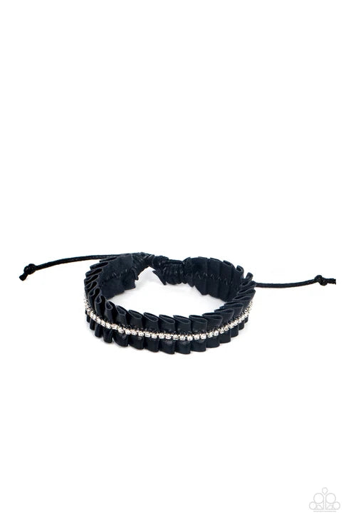 Paparazzi ♥ Pretty, Pretty PLEATS - Black ♥ Bracelet