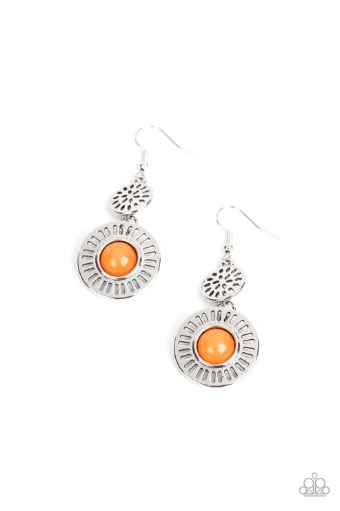 Paparazzi ♥ Ocean Orchard - Orange ♥ Earrings