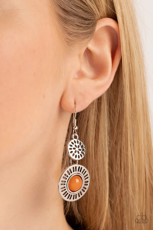 Paparazzi ♥ Ocean Orchard - Orange ♥ Earrings