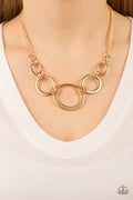 Paparazzi ♥ Short Circuit - Gold ♥ Necklace