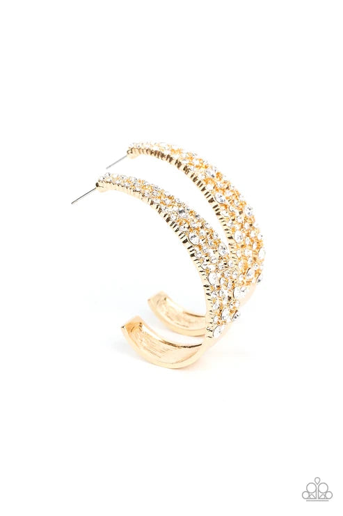 Paparazzi ♥ Cold as Ice - Gold ♥ Earrings