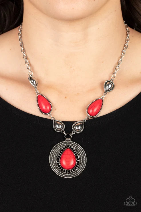 Paparazzi ♥ Saguaro Soul Trek - Red ♥ Necklace