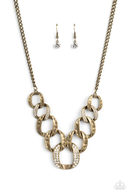 Paparazzi ♥ Bombshell Bling - Brass ♥ Necklace