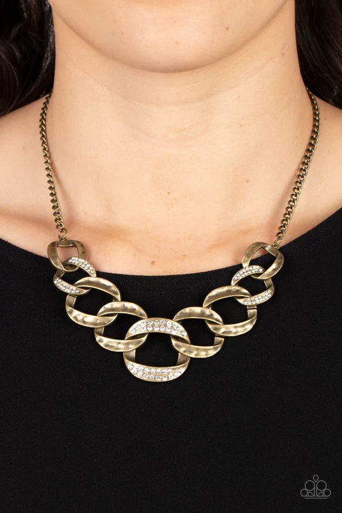 Paparazzi ♥ Bombshell Bling - Brass ♥ Necklace