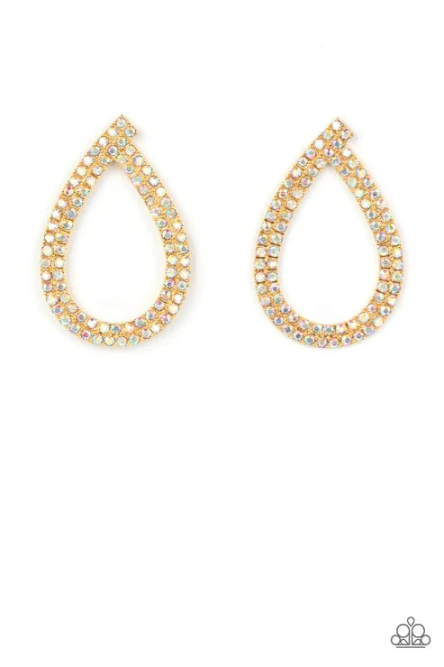 Paparazzi ♥ Diva Dust - Gold ♥ Post Earrings