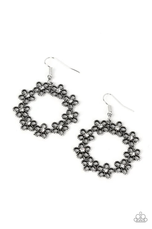 Paparazzi ♥ Floral Halos - White ♥ Earrings