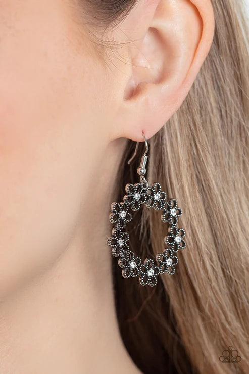 Paparazzi ♥ Floral Halos - White ♥ Earrings