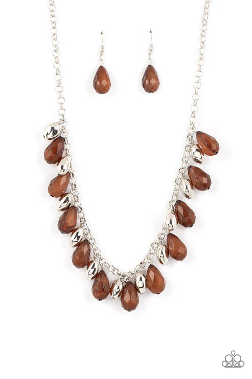 Paparazzi ♥ Summertime Tryst - Brown ♥ Necklace