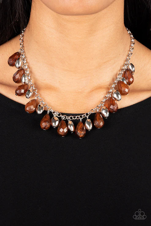 Paparazzi ♥ Summertime Tryst - Brown ♥ Necklace
