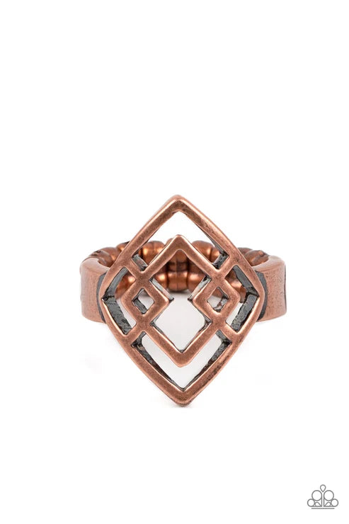 Paparazzi ♥ Diamond Duo - Copper ♥ Ring