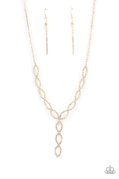 Paparazzi ♥ Infinitely Icy - Gold ♥ Necklace