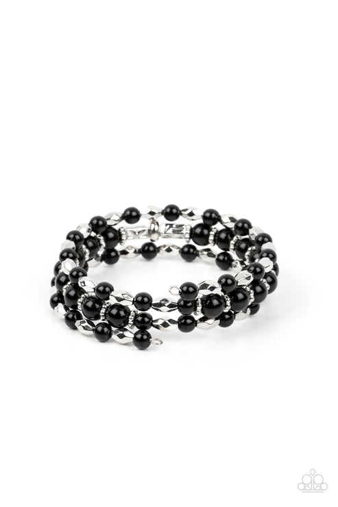 Paparazzi ♥ Colorfully Coiled - Black ♥ Bracelet