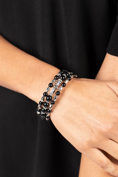 Paparazzi ♥ Colorfully Coiled - Black ♥ Bracelet