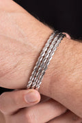 Paparazzi ♥ Come to Grips - Silver ♥ Mens Bracelet